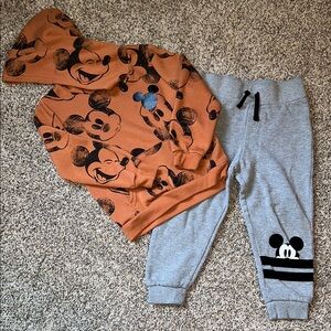 Disney Orange and Gray Matching Sweatpants Set